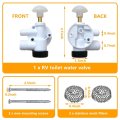 Rv Toilet Water Valve Kit Replacement 385314349 Fit For Foot-pedal Toilets 1049 1106 1147 1148 2010 2011 5006 5047