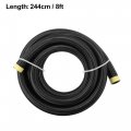 X Autohaux 8ft 12an Fuel Hose An12 Universal Car Braided Nylon Stainless Steel Cpe Oil Gas Line Black