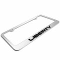 Ipick Image Made For Jeep Liberty 3d Embossed Letters On Mirror Chrome Metal License Plate Frame