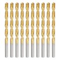 10pcs Titanium Twist Drill Bit 11 64 Drilling Dia High Speed Steel Drills For Hardened Metal Stainless Cast Iron Wood Plastic 