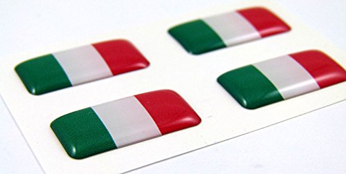 Italy Mini Domed Decals Set 4 Emblems 1 X 0 5 Italian Italia Car Bike Stickers