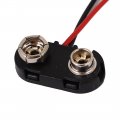 Uxcell 9 Volt Block Battery Clip Plastic T-type Cap Diy Connector Holder Cable Leads 15cm