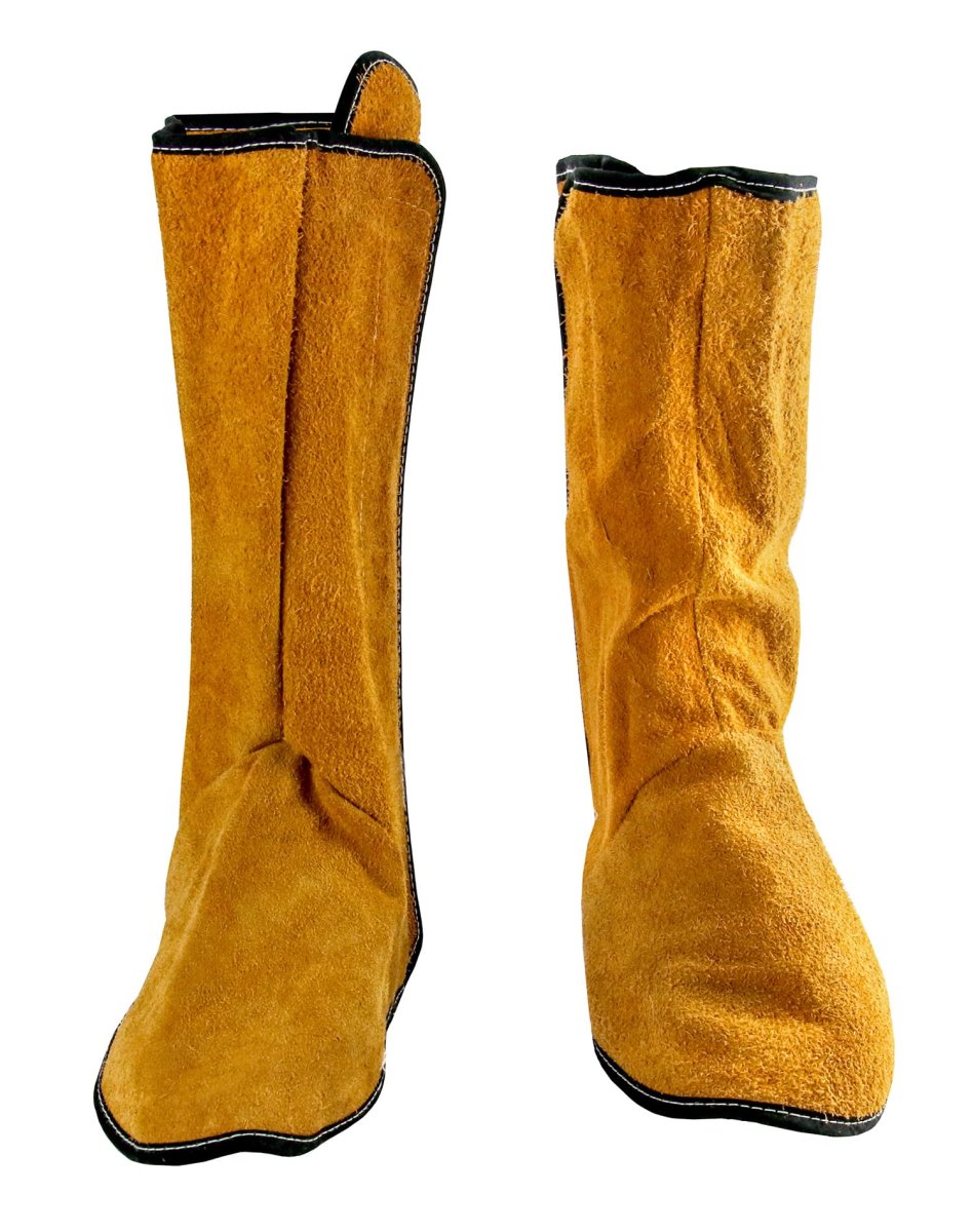 Fireproof Shoe Leg Covers For Welding Split Cowhide Leather Safety Boot Protectors And Guards Gaiters 4 Pairs Universal Size