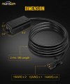 Partsam Heavy Duty 7 Way Plug Inline Trailer Cord With Gang Junction Box Weatherproof 8 Feet Connector Cable Wiring Harness