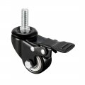 Swivel Casters 2 Inch Pu M10 X 25mm Threaded Stem Caster Wheels With Brake 396lb Total Load Capacity Pack Of 4 