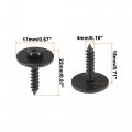 Uxcell 30 Pcs 4mm Black Metal Screw Body Bumper Hood Retainer Clips For Vehicle