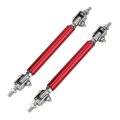 Car Bumper Protector 2pcs 75mm Universal Front Rear Lip Rod Splitter Strut Tie Support Red 