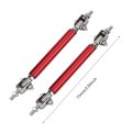 Car Bumper Protector 2pcs 75mm Universal Front Rear Lip Rod Splitter Strut Tie Support Red