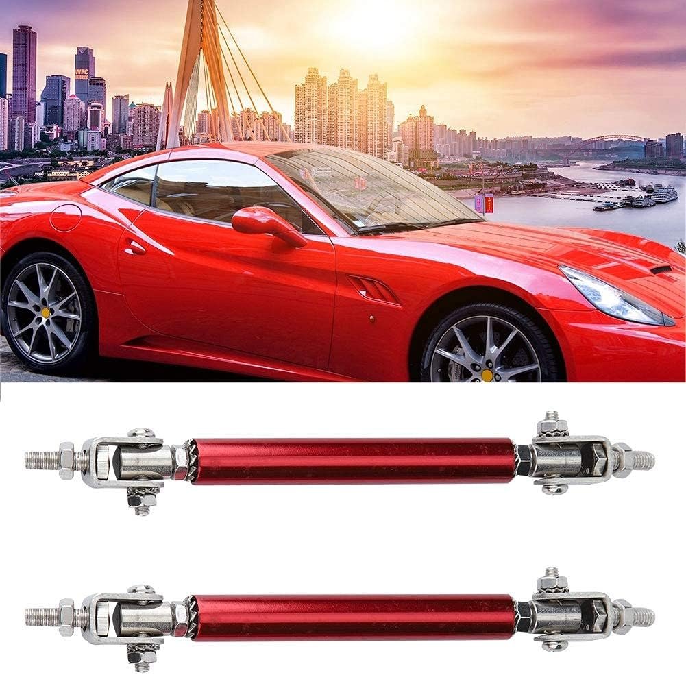 Car Bumper Protector 2pcs 75mm Universal Front Rear Lip Rod Splitter Strut Tie Support Red