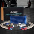 G-plus 10 Row 10an Universal Engine Transmition Oil Filter Relocation Kit Cooler Aluminum Radiator Condenser Silver