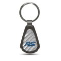 Ford Focus Rs Silver Genuine Carbon Fiber Black Metal Teardrop Key Chain Official Licensed