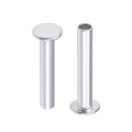 50 Pcs 5mm X 28mm Aluminum Flat Head Semi-tubular Rivets Silver Tone 