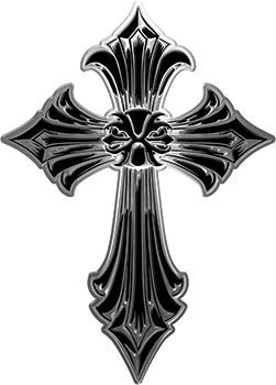 Weston Ink Reflective Old Style Cross In Black
