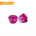 Uxcell Nylon Insert Hex Lock Nuts 10pcs M4 X 0 7mm Aluminum Alloy Self-locking Anodizing Flange Nut For Fasteners Pink