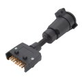 7 Pin Round Female To Flat Male Trailer Adapter Plug Simple Operate Wiring Connector For Caravan Boat