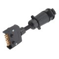 7 Pin Round Female To Flat Male Trailer Adapter Plug Simple Operate Wiring Connector For Caravan Boat