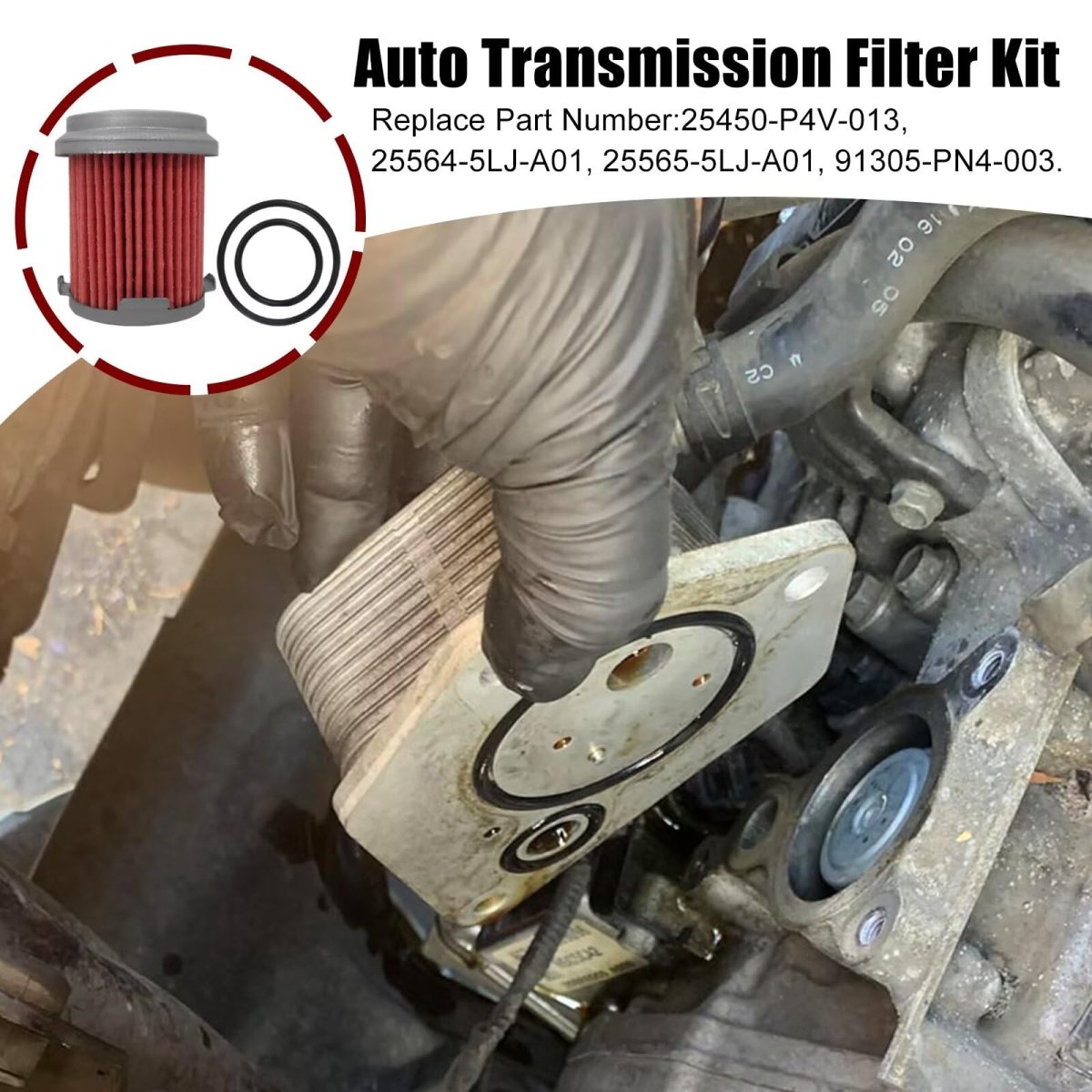 25450-p4v-01 Auto Transmission Filter With O-ring Oil-fluid Cooler O-rings Fit For Acura Rdx Rlx Tsx Tl For Honda Pilot