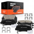 Front And Rear Ceramic Disc Brake Pads Set For Select Hyundai Kia Models Accent Rio 2012 2013 2014 2015 2016 2017 With Hardware
