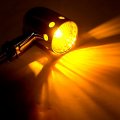 Krator 2pcs Chrome Heavy Duty Motorcycle Turn Signals Bulb Indicators Blinkers Lights
