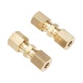 Brass Compression Fittings Male Threaded End Straight Sae 0 2 In Fitting Size Alx-pau-rb-785-3d-cl360a50 2 Pack 