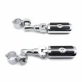 Xkh Group Motorcycle Chrome Short Angled Adjustable Peg Mounting Kit With Skull Zombie Foot For Honda Goldwing Shadow Valkyrie