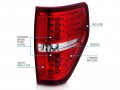 Amerilite Red Clear Led Replacement Brake Tail Lights Set For 09-14 Ford F-150 Passenger And Driver Side