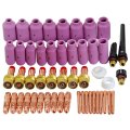 Riverweld Tig Gas Lens Collet Body Consumables Kit Fit Qq300 Pta Db Sr Wp 17 18 26 Welding Torch 51pcs 