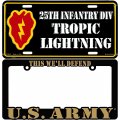 U S Army 25th Infantry Division License Plate With Frame 