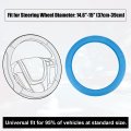 Uxcell Universal Silicone 14 6 37cm Steering Wheel Cover Foldable Tire Design Protector Interior Trim For Car Blue