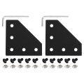 2set 2020 Corner Bracket Plate L-slot Aluminum Extrusion Connector Outside Joint With Screws For Series Profile 3d Printer 