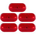 5 Pack Led Rectangular Trailer Side Marker Clearance Lights Red 12v Waterproof Cab Roof Running For Freightliner And 
