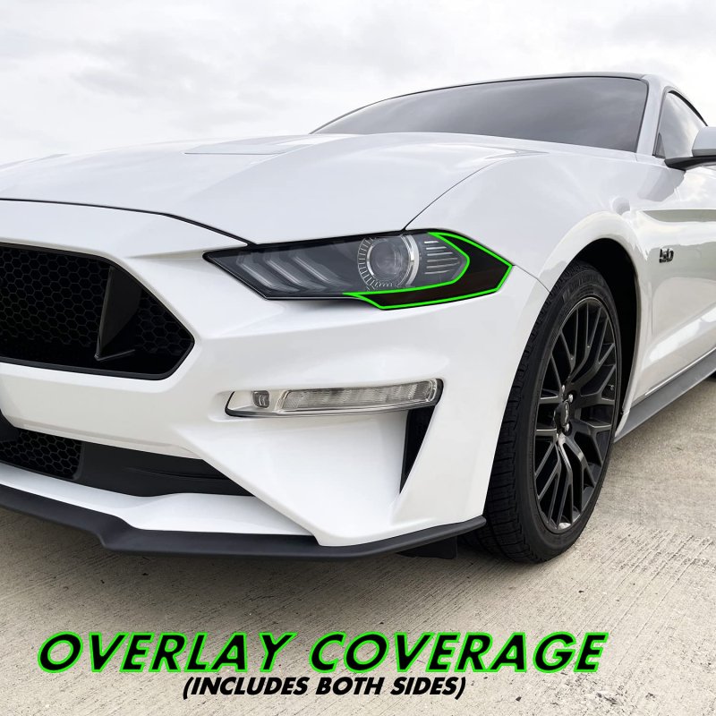 Slickmod Precut Vinyl Smoke Tint For 2018-2021 Ford Mustang Headlight 2 Sidemarker 20 Dark