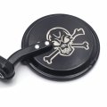 Httmt- Black Skull 3 Round 7 8 22mm Handlebar End Mirrors Compatible With Street Sports Bikes Chopper Cruiser
