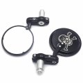 Httmt- Black Skull 3 Round 7 8 22mm Handlebar End Mirrors Compatible With Street Sports Bikes Chopper Cruiser