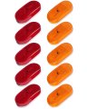 10 Pack Led Trailer Side Marker Lights 5 Amber Red Oblong Clearance For Freightliner Kenworth Peterbilt Mack Trucks Waterproof 