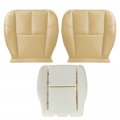 Secosautoparts Driver Passenger Side Bottom Top Lean Back Leather Seat Cover Tan Fit For Chevrolet Silverado Gmc Sierra Tahoe