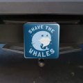 Shave The Whales Save Mustache Beard Funny Humor Tow Trailer Hitch Cover Plug Insert