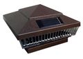 10-pack Solar Hammered Brown Finish Post Deck Fence Cap Lights For 4 X Pvc Vinyl With White Leds And Vertical-lined Clear Lens 