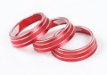 3pcs Set Aluminum Alloy Car Inner Side Air Conditioner Switch Knob Ring Cover Trim For Jeep Compass 2017-2020 Red