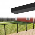 Muzata 6 Stainless Steel Handrail Flat Pre-drilled For Easy Installation Black Rectangle Cable Railing Top Rail Deck Stair 