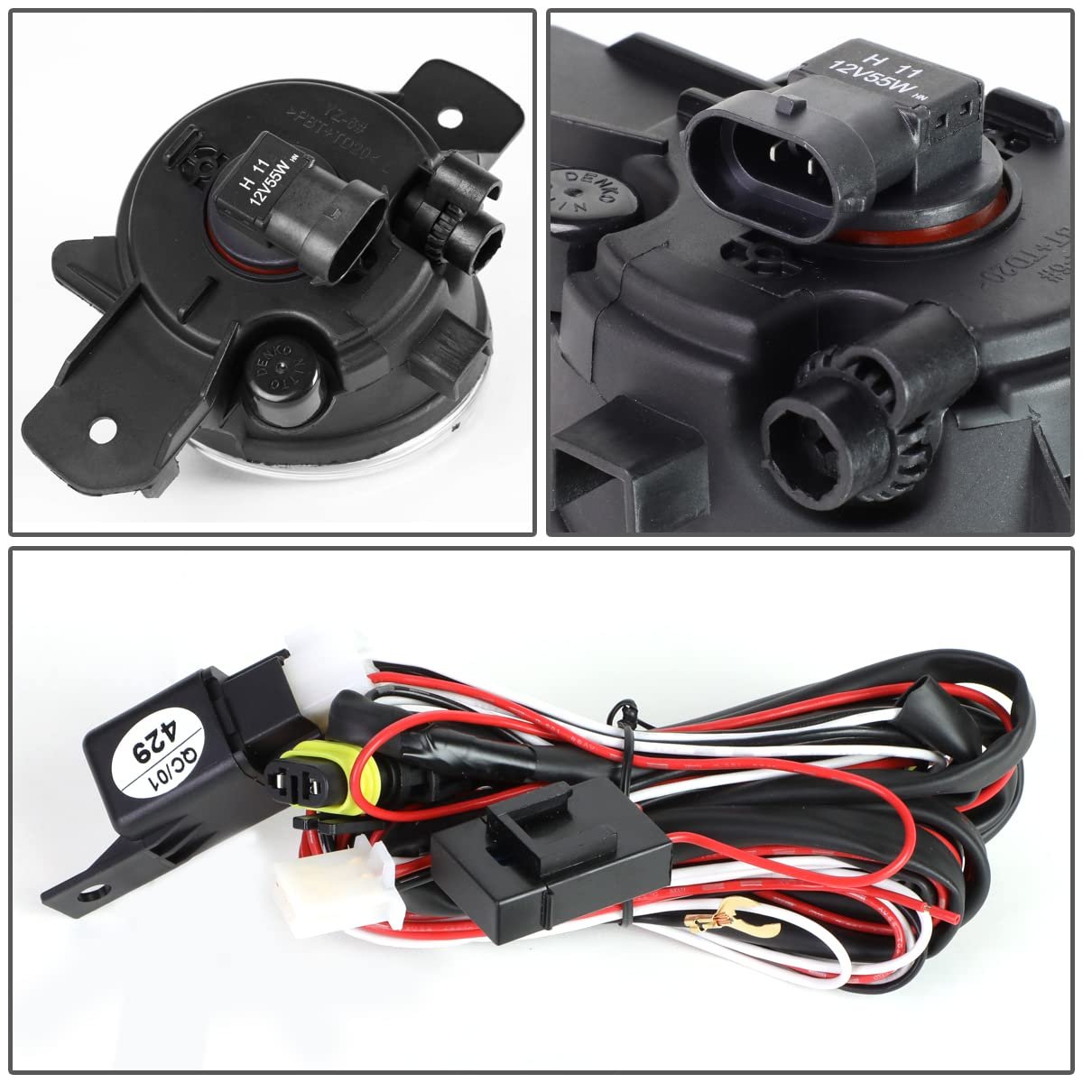 Fog Lights Assembly For 2014 2015 2016 Nissan Rogue Chrome Housing With Clear Lens H11 Halogen Bulbs Wiring Harness And Switch