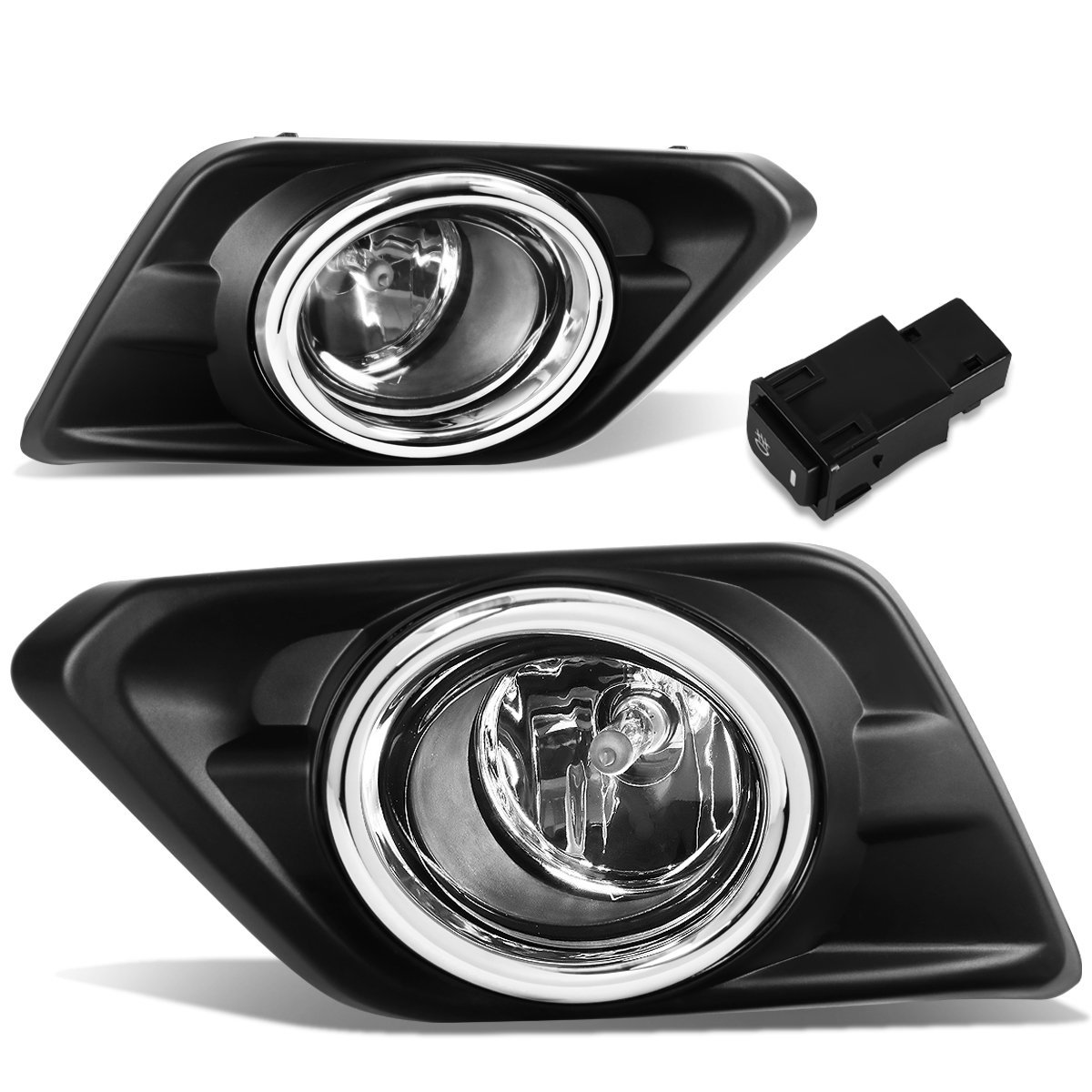 Fog Lights Assembly For 2014 2015 2016 Nissan Rogue Chrome Housing With Clear Lens H11 Halogen Bulbs Wiring Harness And Switch