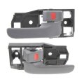 Interior Door Handle Pair For Lexus Rx300 1999 To 2003 Front Driver And Passenger Side Gray With Lock Button Replacement 