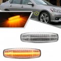 2pcs Full Led Amber Side Marker Lights For Infiniti M45 M35 2008-2010 Clear Lens Front Fender Turn Signal Sidemarker Lamp Oem