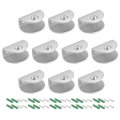 Uxcell Glass Shelf Brackets Stainless Steel Clamp Clip Holder Half Round For 6-8mm Thickness 10pcs
