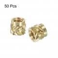 Uxcell Knurled Insert Nuts 50pcs M4x5 5mm Lx6mm Od 3d Printing Brass Threadeds Heat Set Insert Embedment