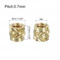 Uxcell Knurled Insert Nuts 50pcs M4x5 5mm Lx6mm Od 3d Printing Brass Threadeds Heat Set Insert Embedment