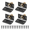 Uxcell 4pcs Closet Door Ball Catch Hardware Stainless Steel Adjustable With Strike Plate Drive In For Cabinet Black