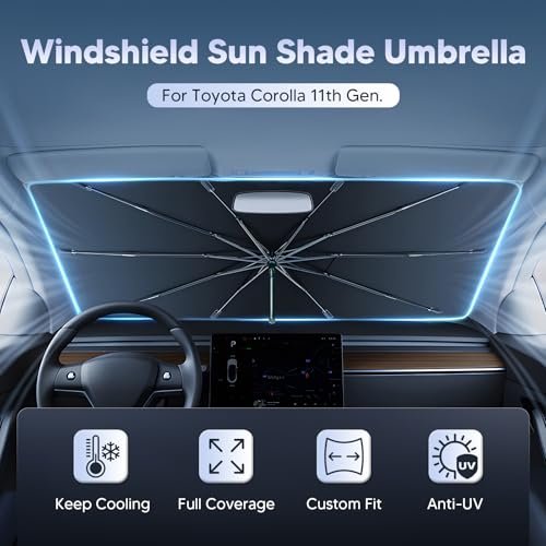 Windshield Sun Shade Umbrella For 2014 2015 2016 2017 2018 2019 Toyota Corolla Ice Crystal Material Uv Protection Car Sunshade