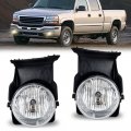 Fog Lights Replacement For 2003 2004 2005 2006 2007 Gmc Sierra 1500 2500 3500 With Halogen Bulbs And Wiring Harness Kit Clear 